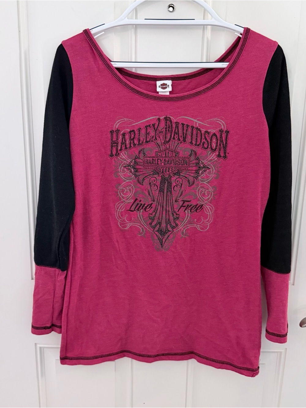 Harley-Davidson Shirt XL | Red Black Live Free Graphic
